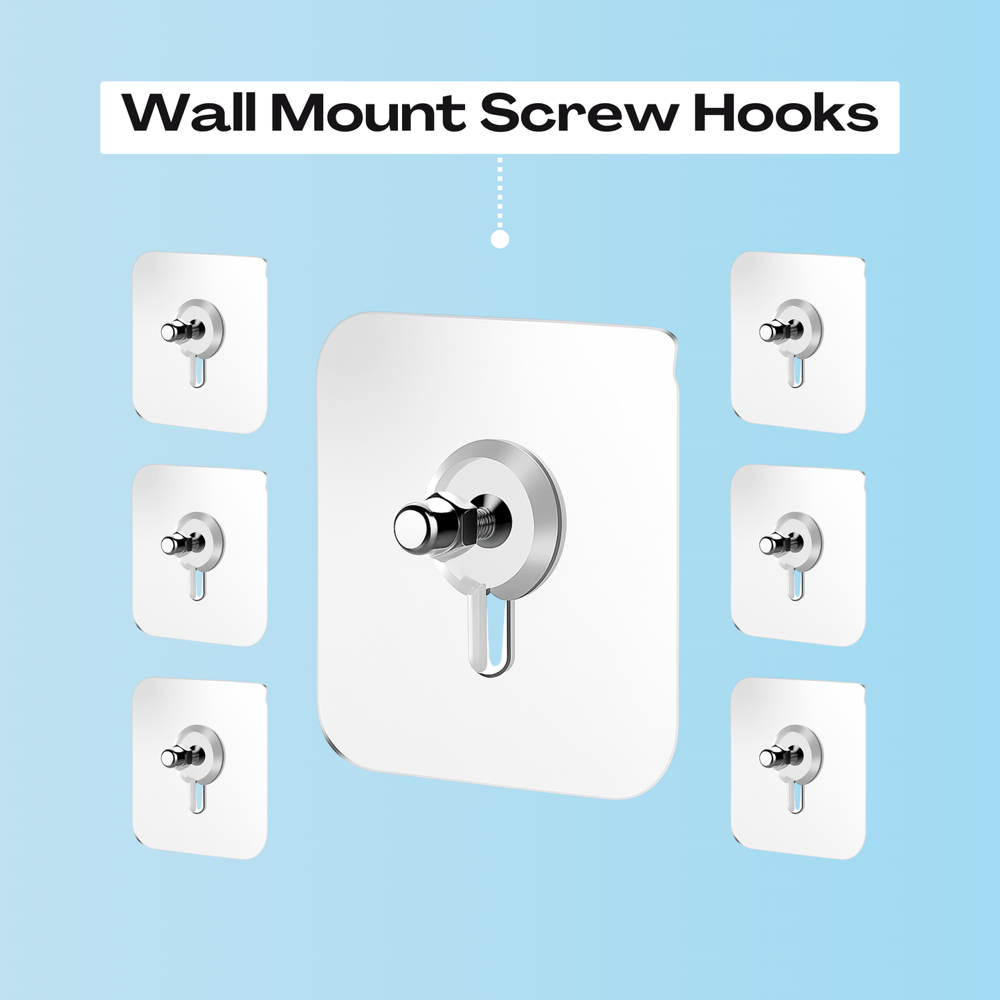 Wall Mount Screw Hooks for Kitchen Bathroom Bedroom Living Room 10 Pcs